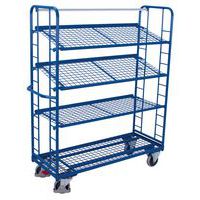 Carro alto ergonómico com 4 plataformas gradeadas – Capacidades de 250 e 400 kg