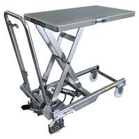 Mesa elevatória móvel em inox – capacidade de 150 a 250 kg