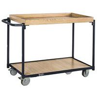 Carro de plataformas em madeira com pega horizontal – capacidade de 250 kg – Manutan Expert