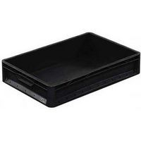 Caixa de norma europeia preta em polipropileno reciclado – 600 x 400 mm – Bekuplast