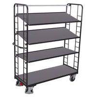 Carro alto ergonómico com 4 plataformas em madeira – Capacidades de 250 e 400 kg