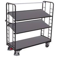 Carro alto ergonómico com 3 plataformas em madeira – Capacidade de 500 kg