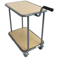 Carro com 2 plataformas em madeira – capacidade de 200 kg – Manutan Expert