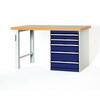 Bancada Cubio Combi com 5 gavetas - Largura 150 cm - Polyrey