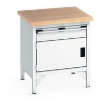 Bancada em faia Cubio, 1 porta, 1 gaveta, C750 mm – Bott