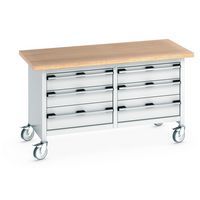 Bancada de trabalho monobloco com gavetas