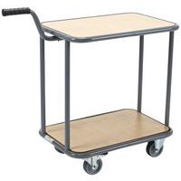 Carro com 2 plataformas em madeira – capacidade de 200 kg – Manutan Expert