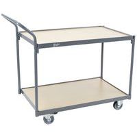 Carro com 2 plataformas em madeira – capacidade de 250 kg – Manutan Expert