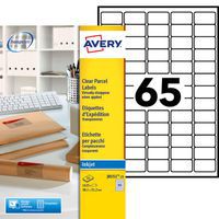 Minietiqueta transparente de 38,1 x 21,2 mm – impressão a jato de tinta