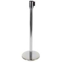 Poste em aço inoxidável com correia – 5 m – aço – Manutan Expert, Correia cor: Preto, Correia Comp.: 5 m