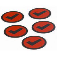 Conjunto de 5 ímanes vermelhos com ícone de Marca de verificação – Smit Visual