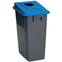 Caixote de lixo para triagem seletiva de 60 ou 80 L e tampa, Capacidade: 60 L, Abertura: Slotted