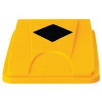 Tampa para caixote do lixo, Cores: Amarelo, Altura: 7 cm, Triagem selectiva: sim, Largura: 32.8 cm