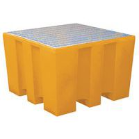 Palete de retenção 1100 L, Cap. de retenção: 1000 L, Cores: Laranja, Cap. (n.º de bidões): 4