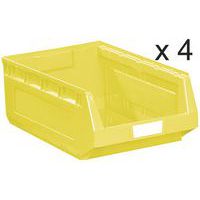 Conjunto de 4 caixas de bico Kangourou - Comprimento de 580 mm - 52 L - Manutan