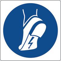 Painel de obrigação – Uso de calçado antiestático – alumínio