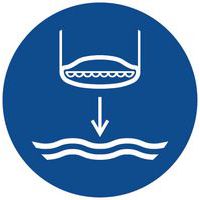 Painel de obrigação – Arriar bote salva-vidas na água – alumínio