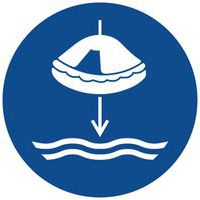 Painel de obrigação – Arriar a balsa salva-vidas na água – alumínio