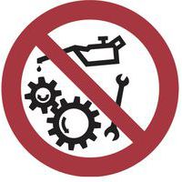 Painel de proibição – Não trabalhar em máquina em movimento – alumínio