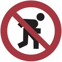 Painel de proibição – Proibido correr na zona de prateleiras – alumínio