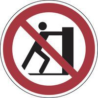 Painel de proibição – Proibido empurrar – alumínio, REDONDO