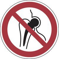 Painel de proibição – Proibido a portadores de implantes em metal – alumínio, REDONDO