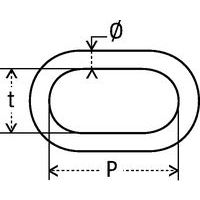 P = Comprimento útil do eloT = Largura interior do eloØ = Ø corrente