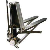 Porta-paletes manual em inox de grande elevação – capacidade de 1000 kg