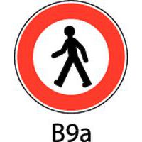 Painel de sinalização - B9a - Acesso proibido a peões