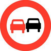 Painel de sinalização - B3 - Proibição de ultrapassar qualquer veículo a motor