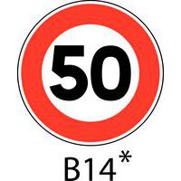 Painel de sinalização - B14 - Velocidade limitada a indicar