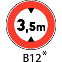 Painel de sinalização - B12 - Altura máxima a indicar