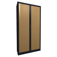 Armário de metal com portas de persiana em PVC e lâmina revestida, alt. 198 cm – Acial