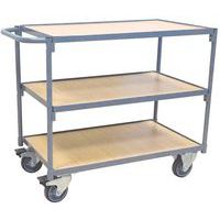 Carro com 3 plataformas – Barra horizontal – Capacidade de 250 kg – Manutan