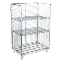 Contentor móvel Maxi com 3 lados – 2 prateleiras – capacidade de 600 kg – Manutan