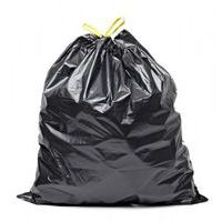 Saco de lixo com atilho deslizante de 50 L – resíduos comuns – preto – Alfapac