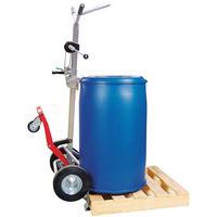 Transportador em aço para bidões – 350 kg – Roda em borracha
