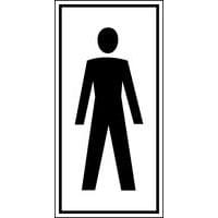 Pictograma de sinalização preto e branco – autocolante – homens