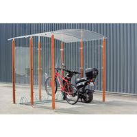 abrigo para velocípedes de 4 m², pilares em madeira