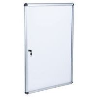 Vitrina de interior Manutan de 1 porta – fundo em alumínio, Cap. (n.º de folhas A4): 9, Lean Management: sim