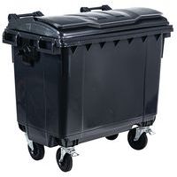Contentor para resíduos – 660 L – 770 L – 1100 L, Capacidade: 660 L, Abertura: Frontal, Material: Plástico