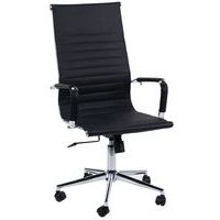 Cadeira de executivo Favora – preto – espaldar alto em PU