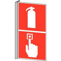 Painel anti-incêndio - Extintor e botão de alarme de incêndio - Rígido