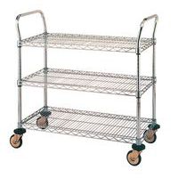 Carro inox - 3 plataformas gradeadas - Capacidade 170 kg