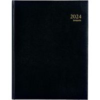Agenda semanal Concorde preta – 21 x 27 cm – ano 2024