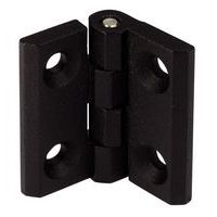 Dobradiça quadrada 180° - Zamak - Acabamento cor preto