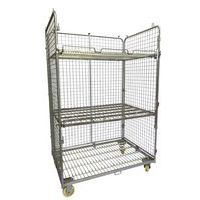 Contentor móvel Maxi com 3 lados – 2 prateleiras – capacidade de 600 kg – Manutan