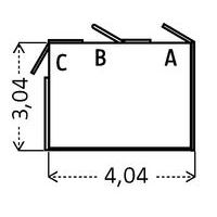 Localização das portas A, B ou C a especificar na encomenda. As portas abrem apenas para o exterior. Dimensões totais em m.