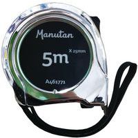 Fita métrica de 2/3x19 mm e 5 mx25 mm – ABS cromado preto – Manutan