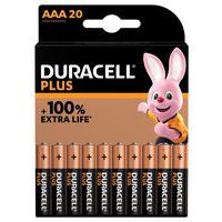 Pilha alcalina AAA Plus 100% – 20 unidades – Duracell